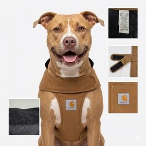 Carhartt Dog Chore Coat Large L Brown Duck Canvas Quilted Pet Vest Jacket